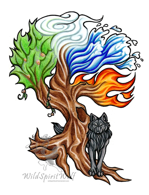 Elemental_Tree_And_Wolf_Tattoo_by_WildSpiritWolf
