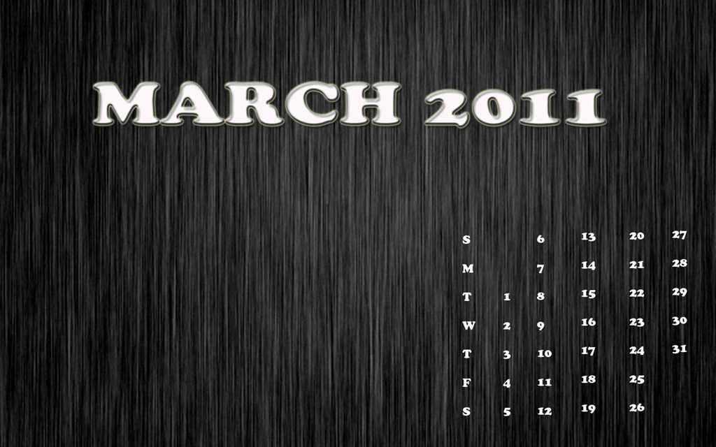 wallpaper 2011 calendar march. Desktop Wallpaper Calendar: