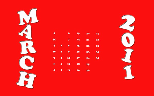 march 2011 calendar desktop. Desktop Wallpaper Calendar: