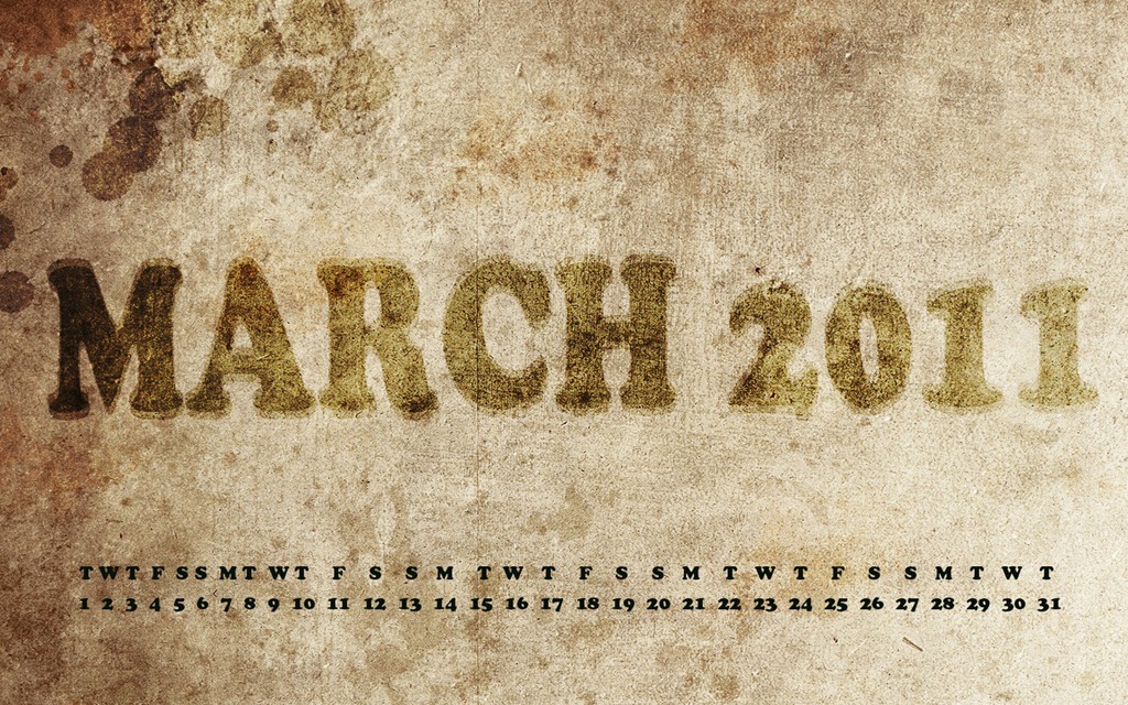 wallpaper 2011 calendar march. Desktop Wallpaper Calendar: