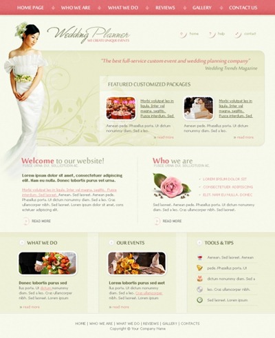 Wedding Planner Sites on Free Wedding Planner Website Templates