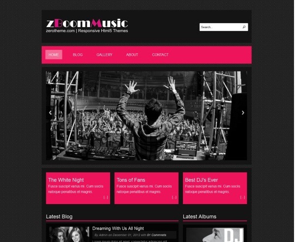 html5 template for music website
