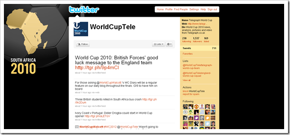 follow fifa world cup 2010 on twitter 9