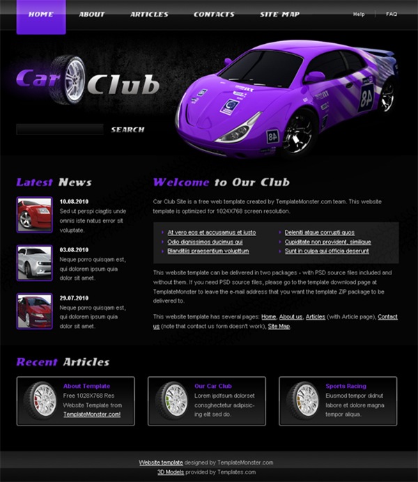 Free-Car-Club-Website-Template