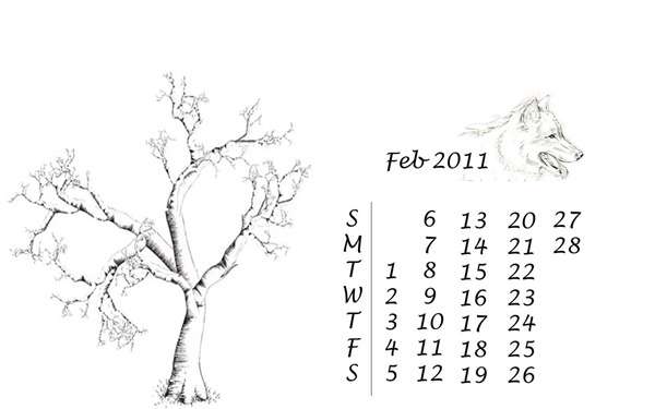 Desktop Wallpaper Calendar : February 2011