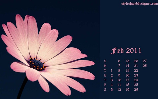 Desktop Wallpaper Calendar : February 2011