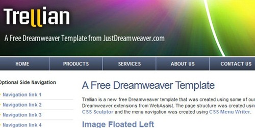 free dreamweaver templates