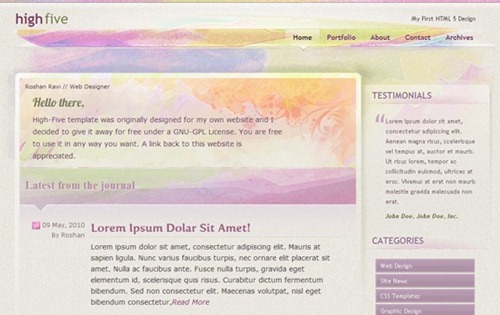 html5 templates and themes