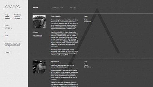 greyscale website design
