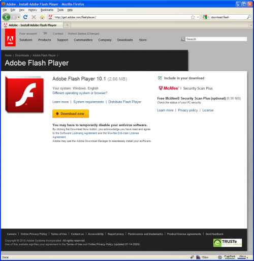 Flash-installation-page