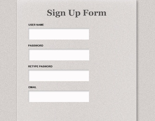 sign up form photoshop tutorial