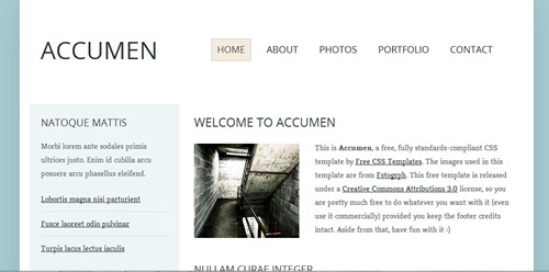 free html and css templates of july 2012