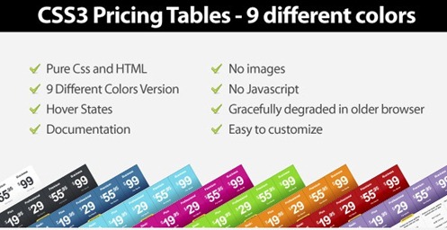 css3 pricing tables