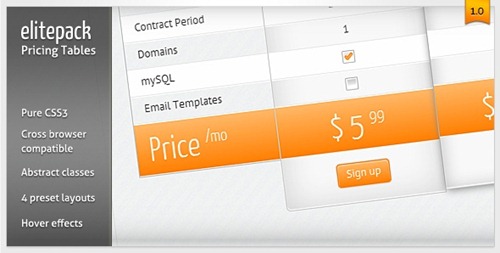 css3 pricing tables