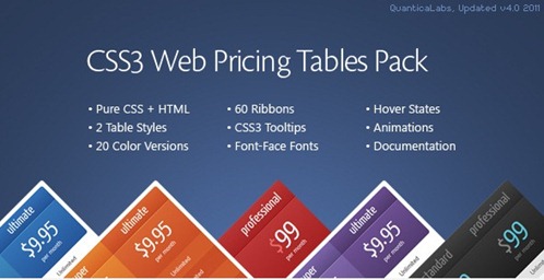 css3 pricing tables