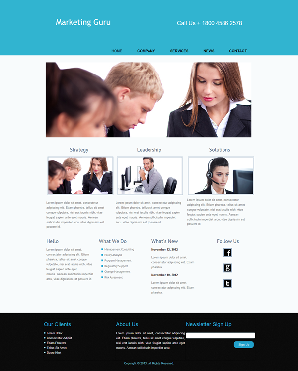 Free Responsive Website Template : Marketing Guru