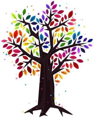 Rainbow Colored Tree