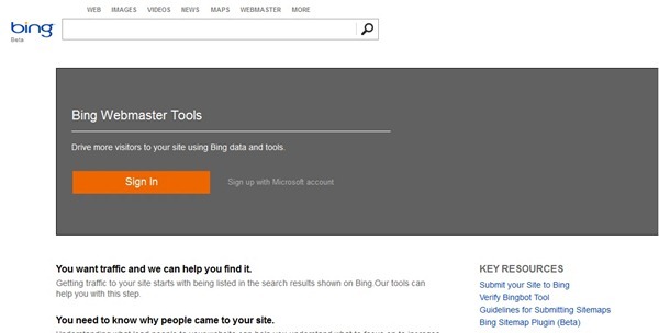 bing webmaster tool