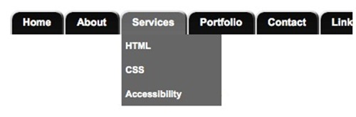 css tabs menu with dropdown