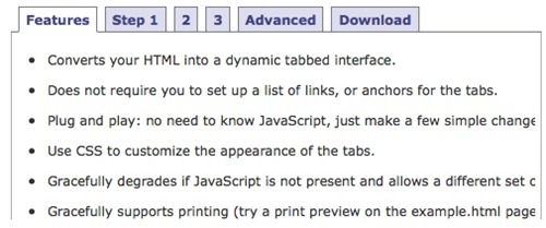 javascript tabifier