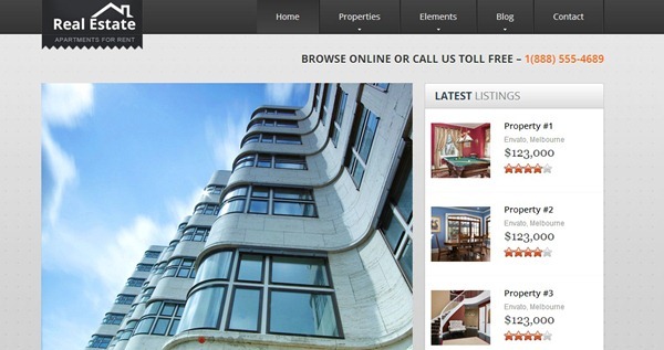 real estate website template