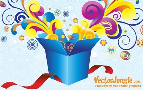 vector groovy gift box