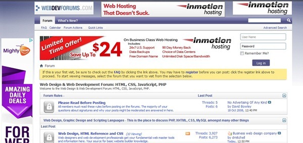 web dev forums