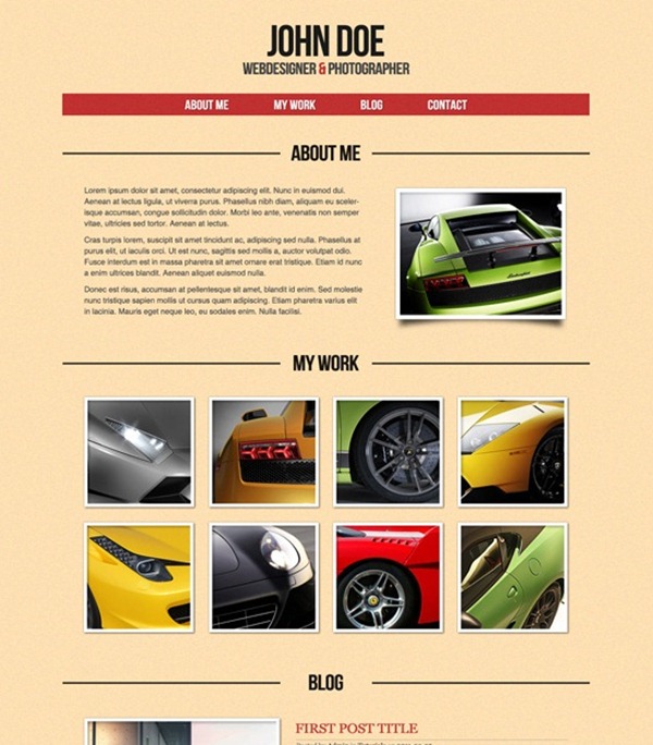 one page web design