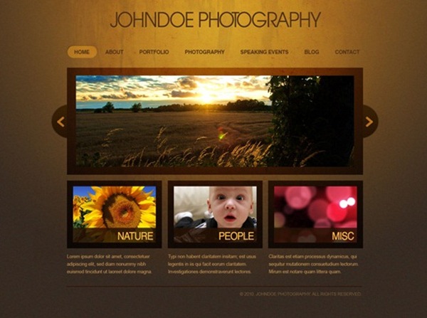 photography web design