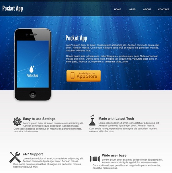 pocket app web design