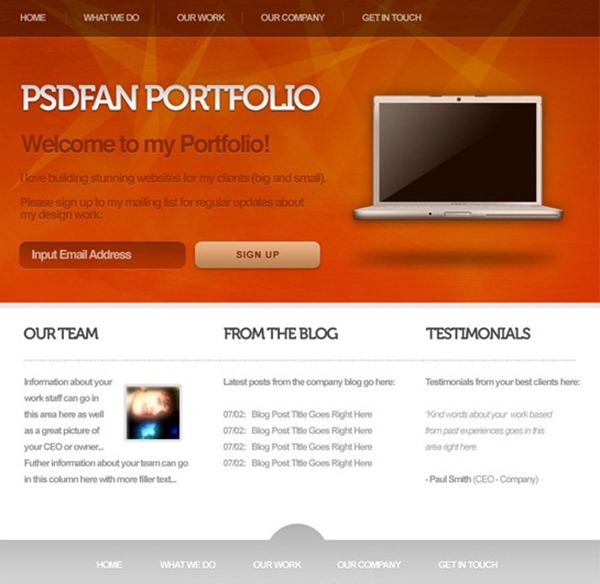 vibrant portfolio design