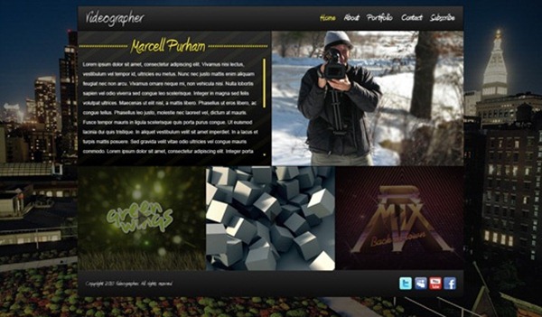 videographer portfolio website