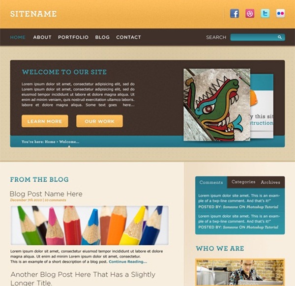 website interface