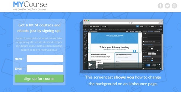 unbounce landing page template
